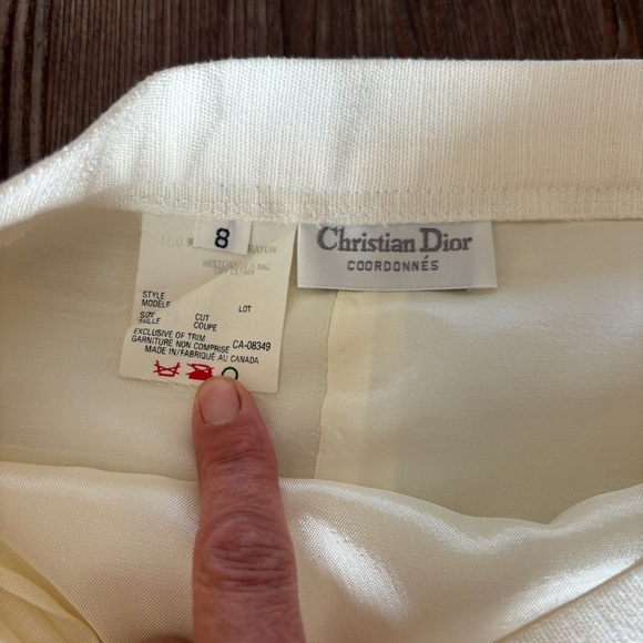 Vintage Christian Dior Elegant Cream Women's Skirt Size 8 With Pockets! - Picture 13 of 14